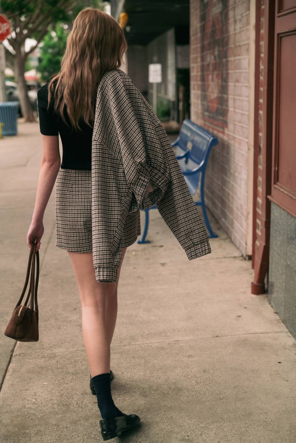 Taylor Houndstooth Mini Skirt