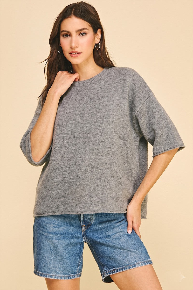 Heather Short Sleeve Sweater