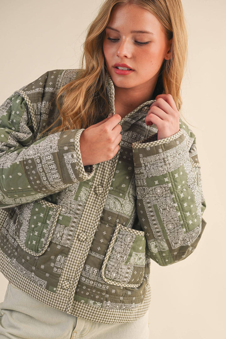Sandra Bandana Patchwork Quilted Jacket