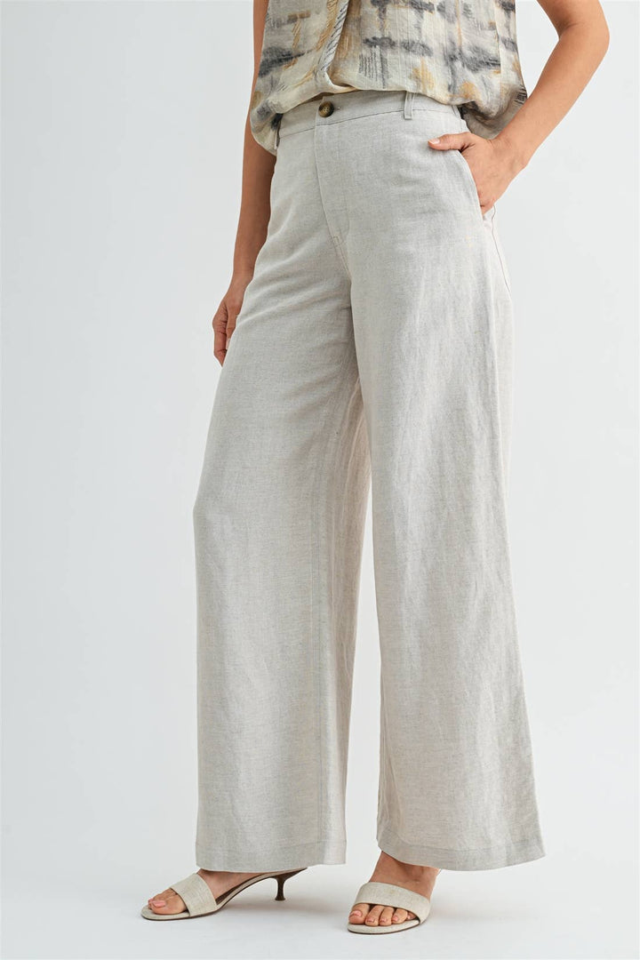 Carol Linen Buttoned Pant