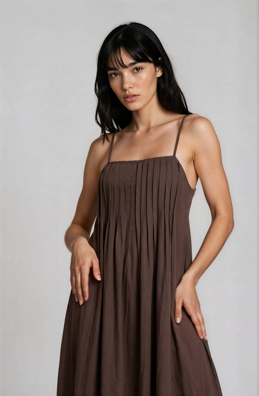 Aileen Pintuck Detail Midi Dress