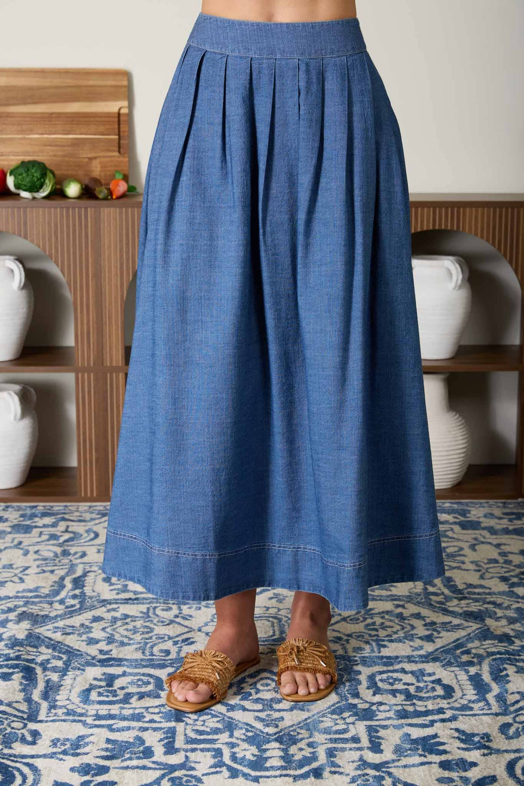 Azul Denim Midi Skirt