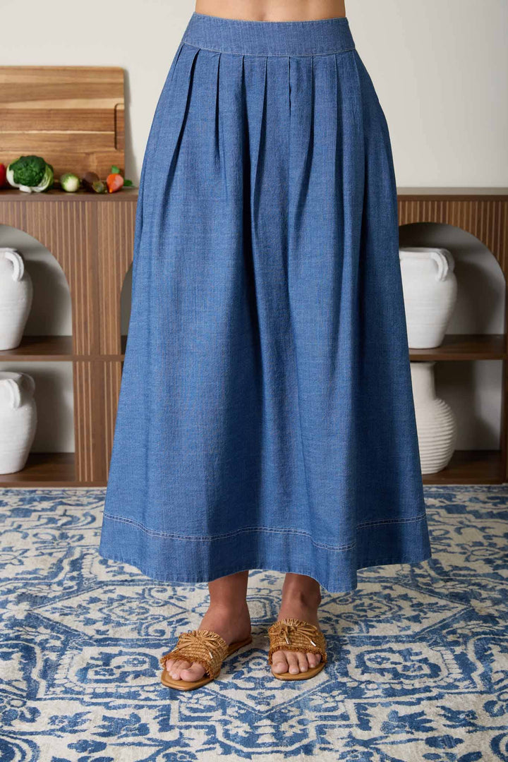 Azul Denim Midi Skirt