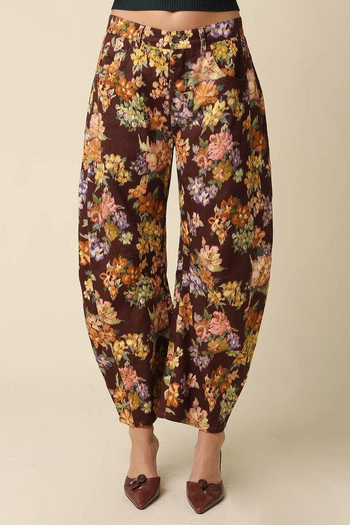 Lainey Floral Barrel Pants