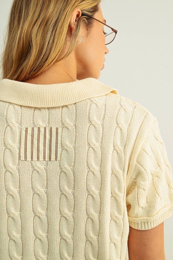 Kenia Cable Knitted Polo Shirt