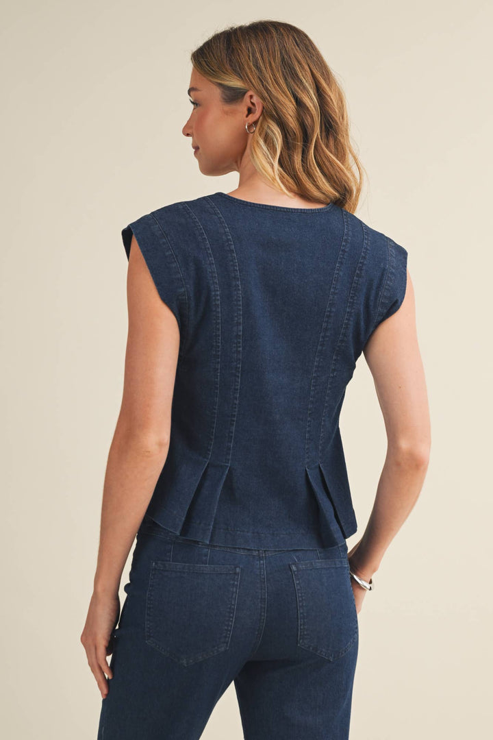 Annie Corset-Seam Peplum Top