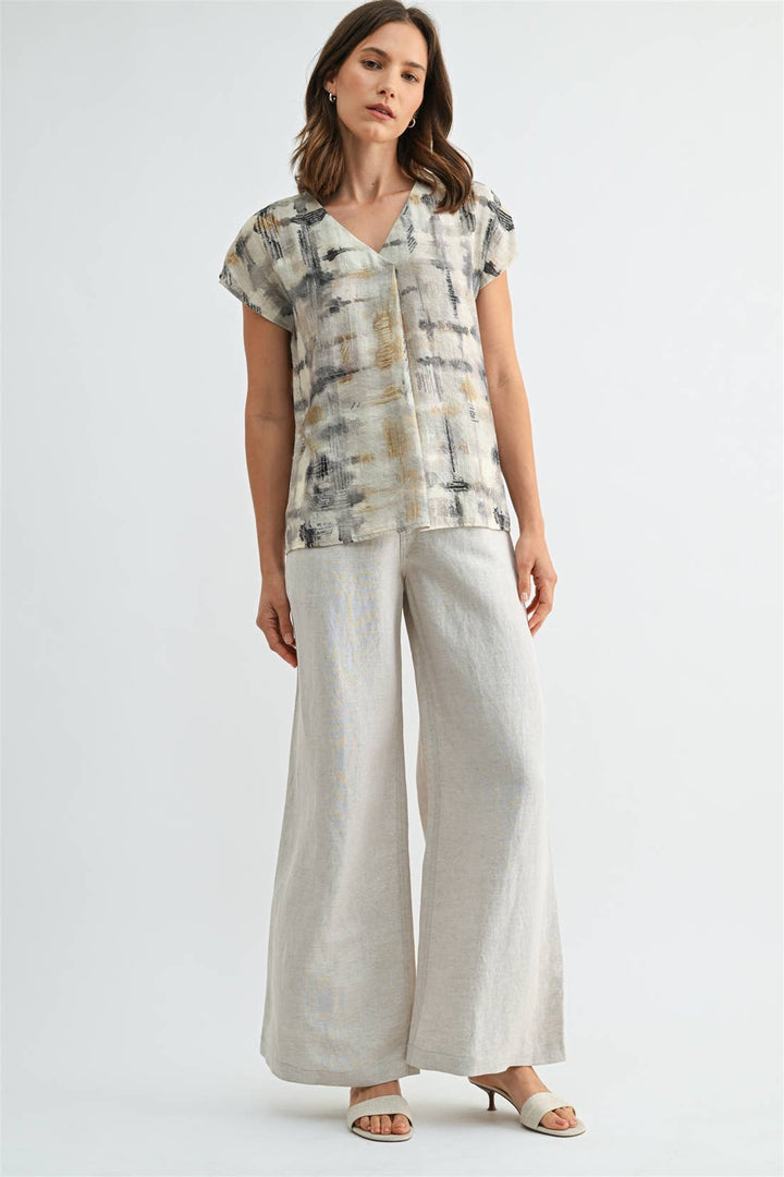 Carol Linen Buttoned Pant