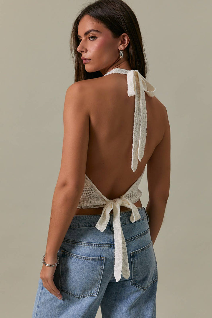 Langley Cowl Neck Halter Top