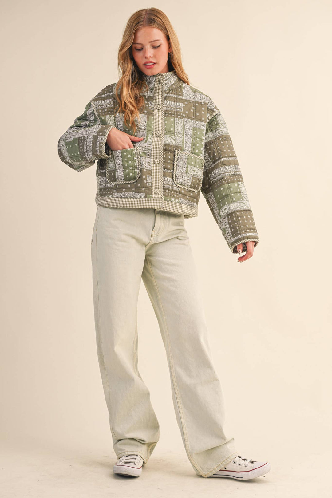 Sandra Bandana Patchwork Quilted Jacket