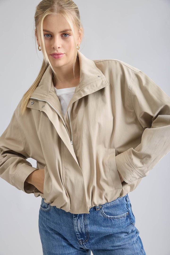 London Zip-Up Mock Neck Jacket