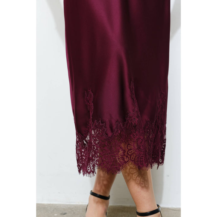 Georgina Lace Silk Midi Skirt