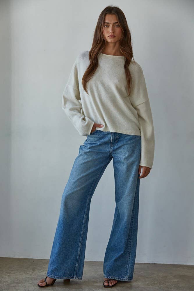 Pearl Knit Rolled Neck Sweater