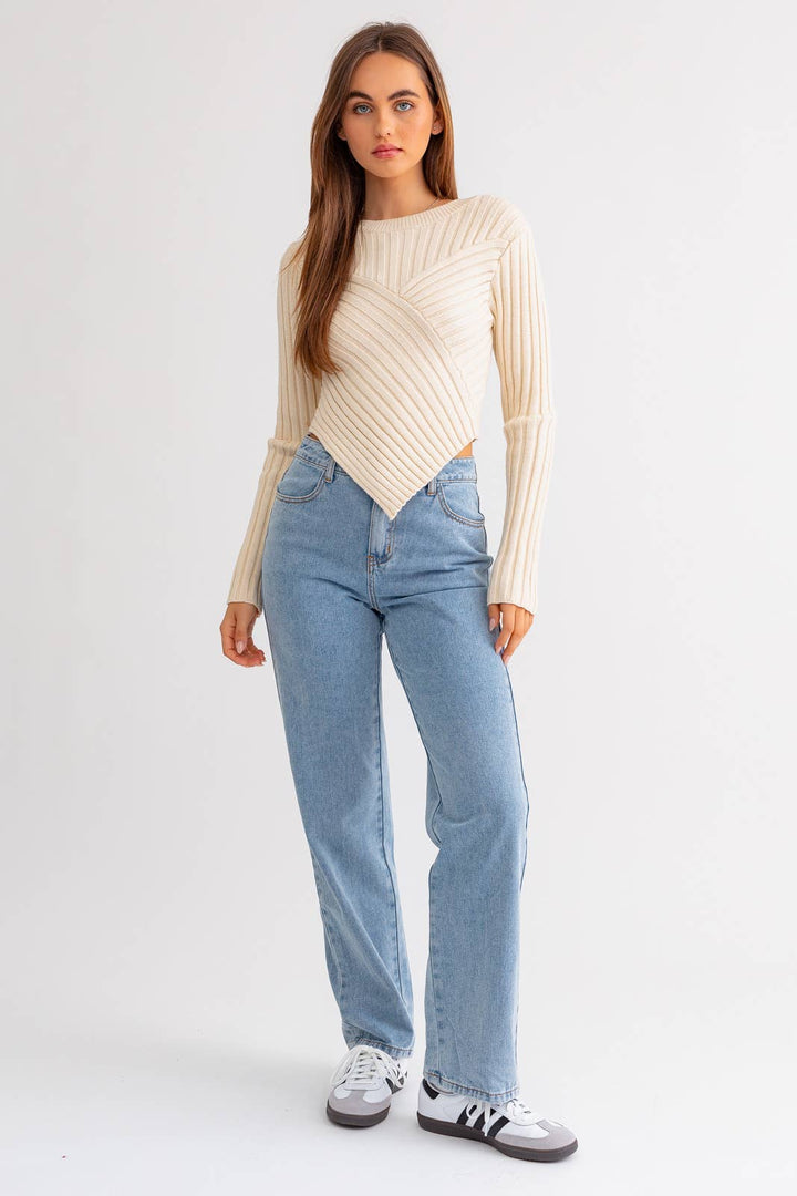Kylie Asymmetrical Hem Sweater Top
