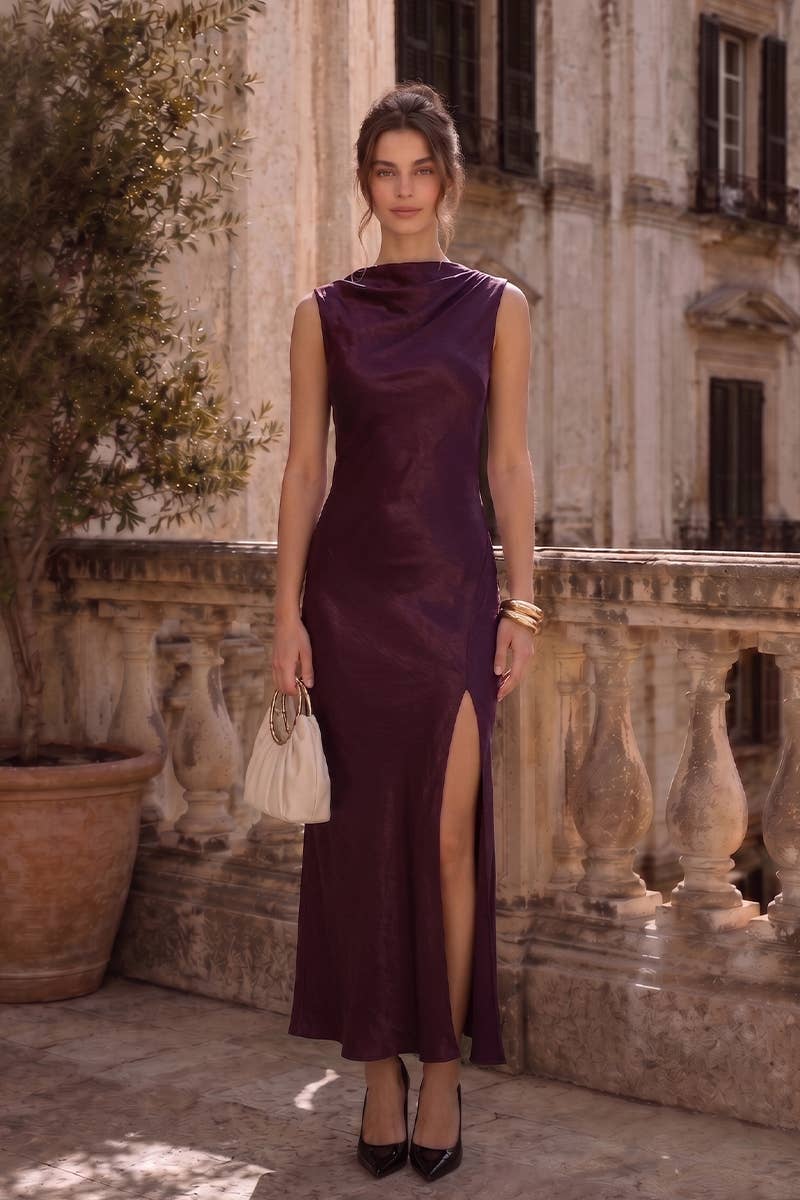 Ellen Satin Midi Dress