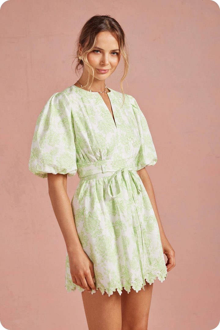 Scarlett Lace Puff Mini Dress