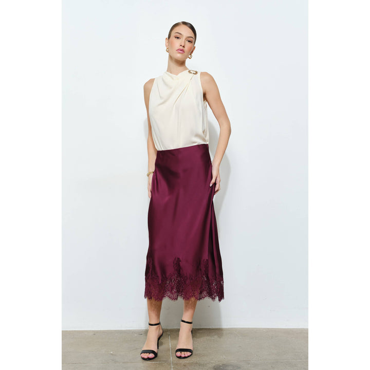 Georgina Lace Silk Midi Skirt