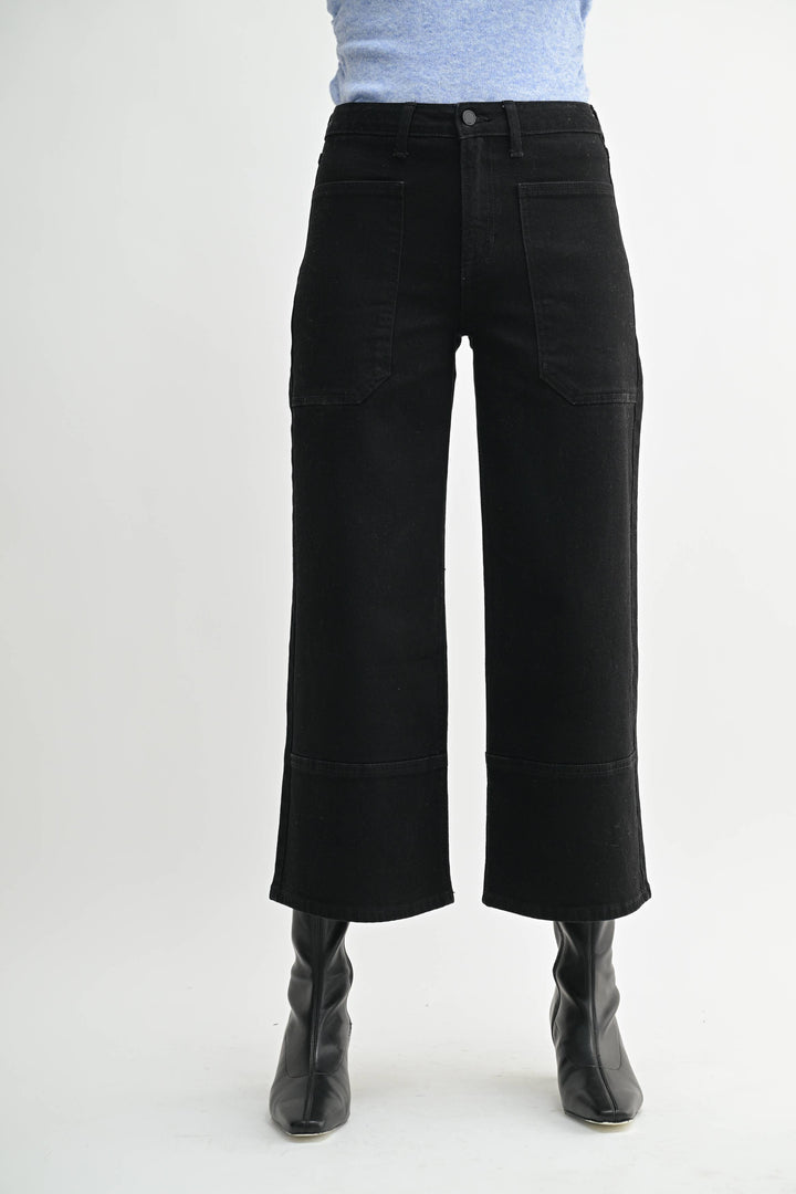 Amy - High Rise Cropped Wide Leg Jeans