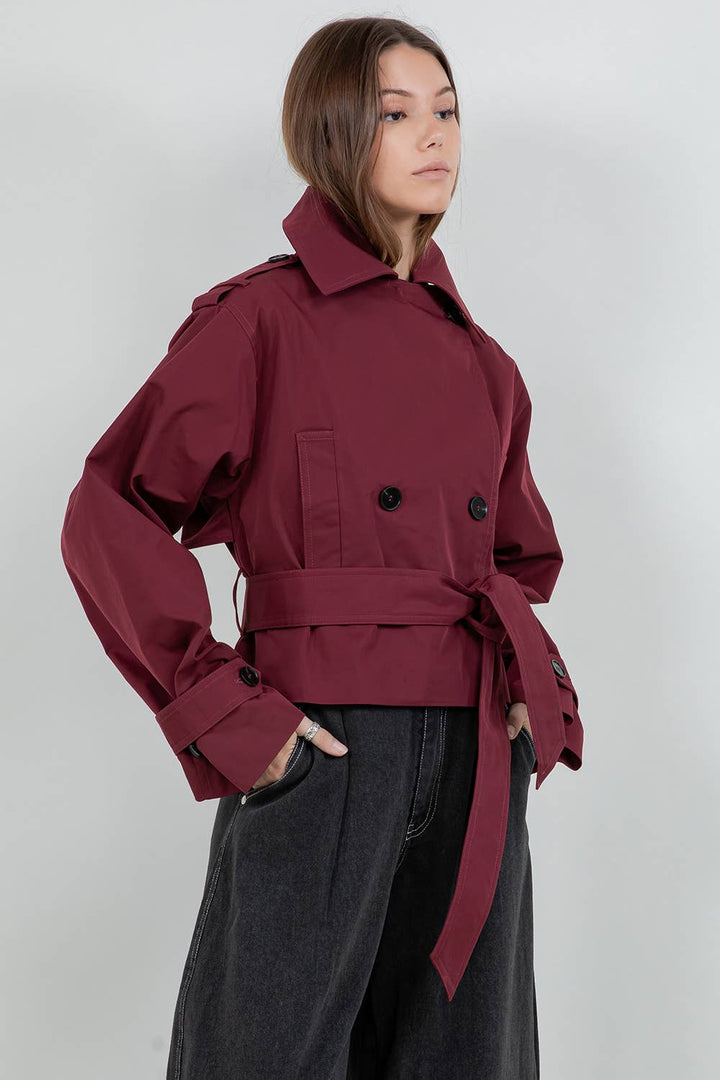 Whitney Cropped Trench Coat