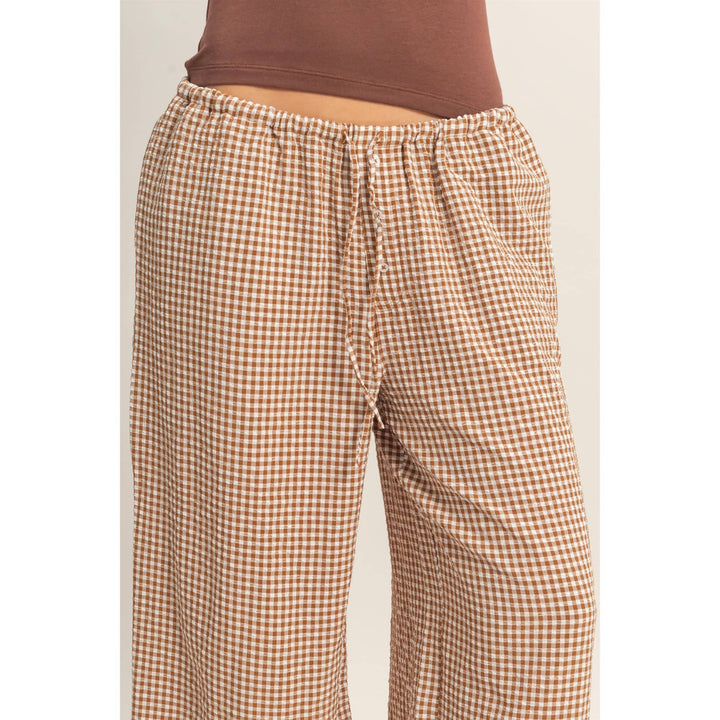Emma Gingham Wide-Leg Pants