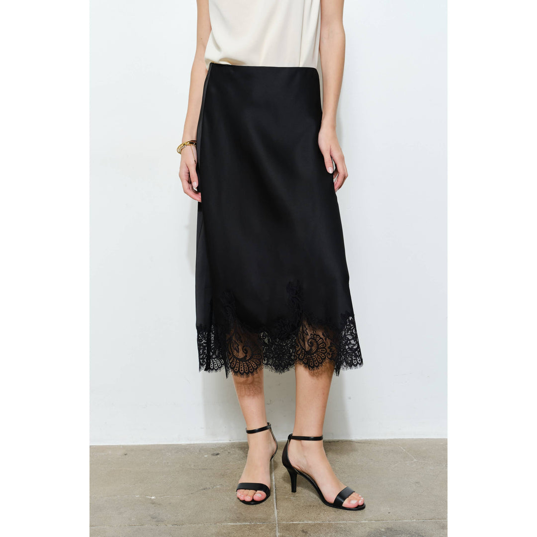Georgina Lace Silk Midi Skirt