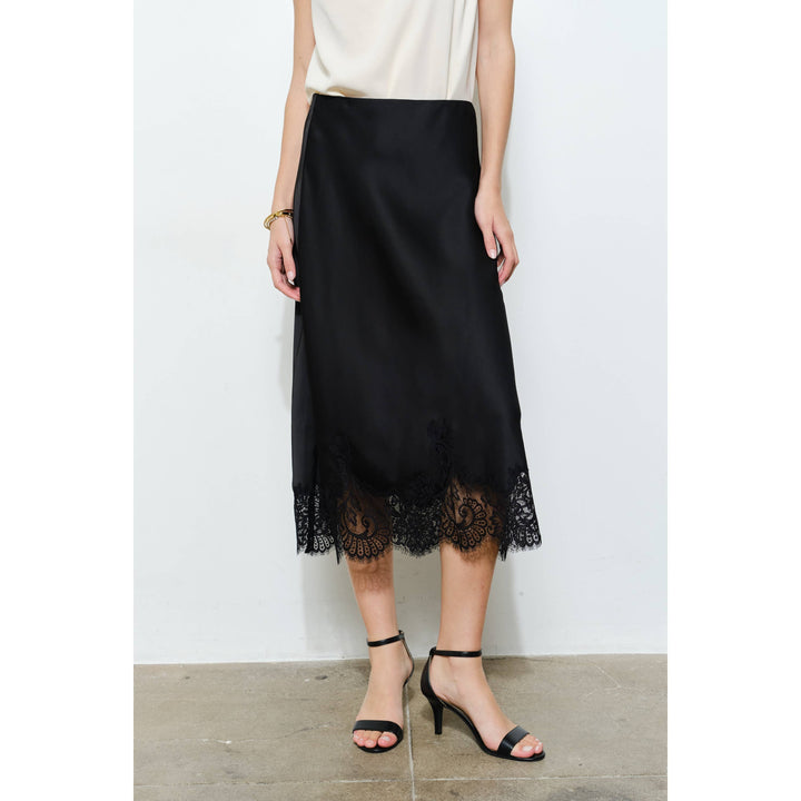 Georgina Lace Silk Midi Skirt