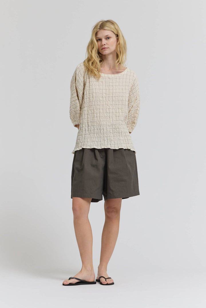 Anya Check Print Blouse