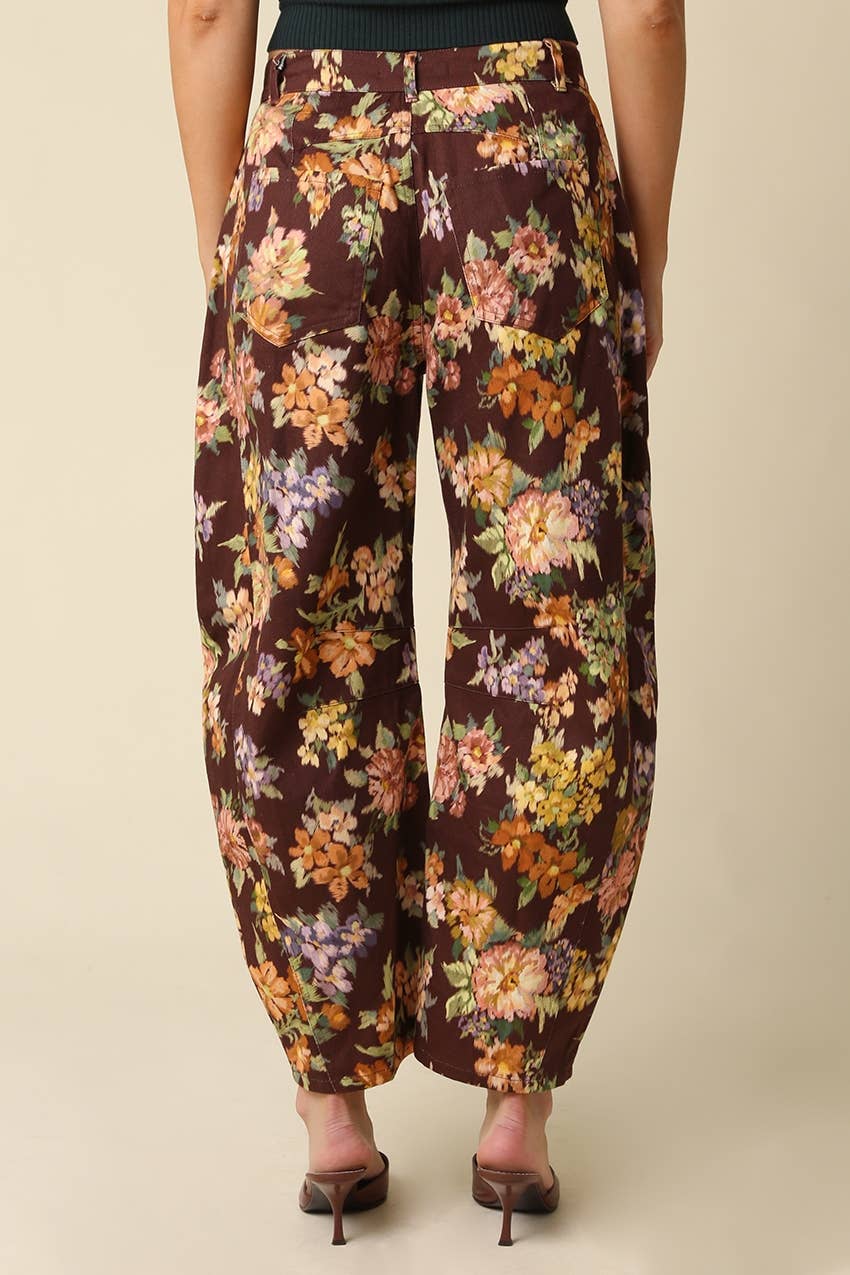 Lainey Floral Barrel Pants