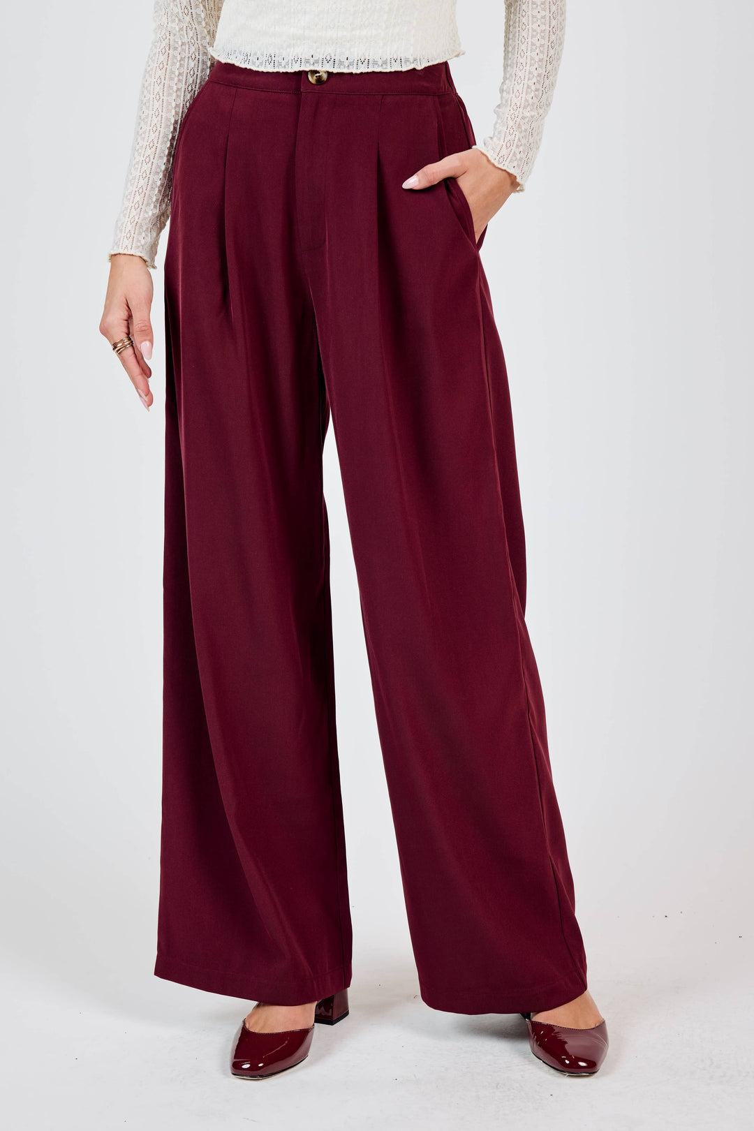 Stacy Wide Leg Pleated Pants