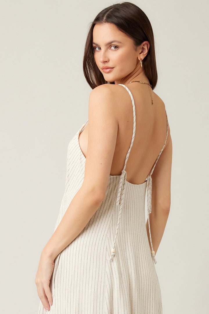 Eden Linen Striped Midi Dress