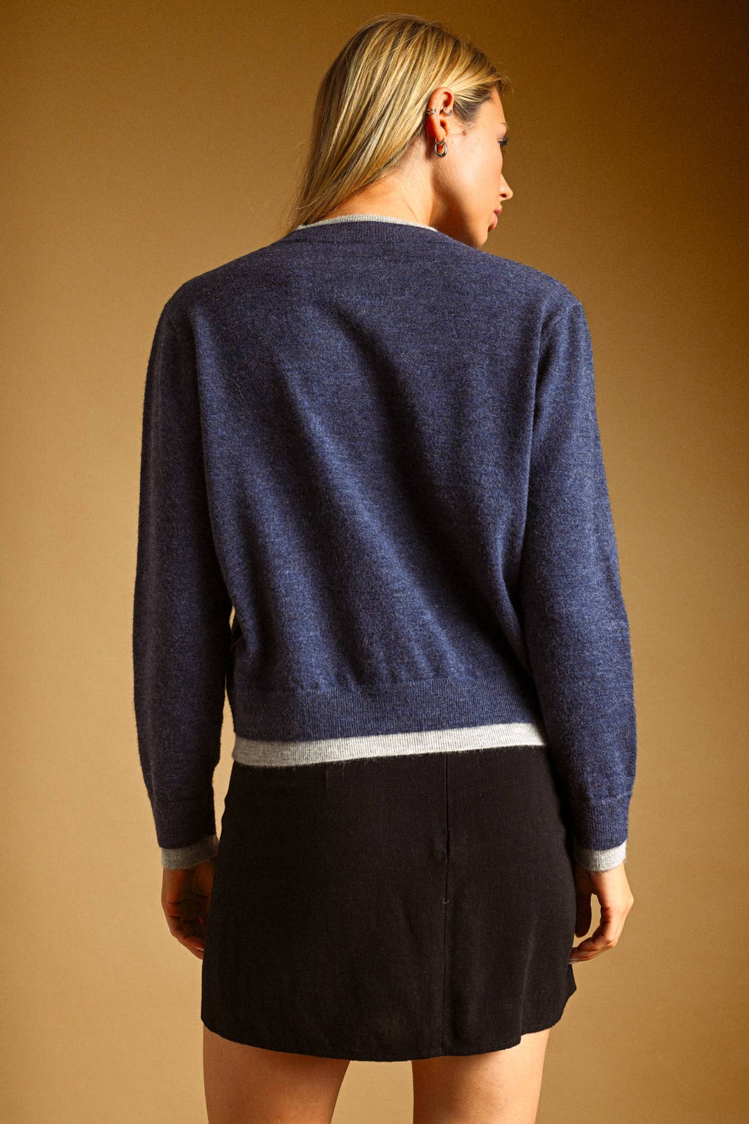 Jenny Contrast Color Cardigan