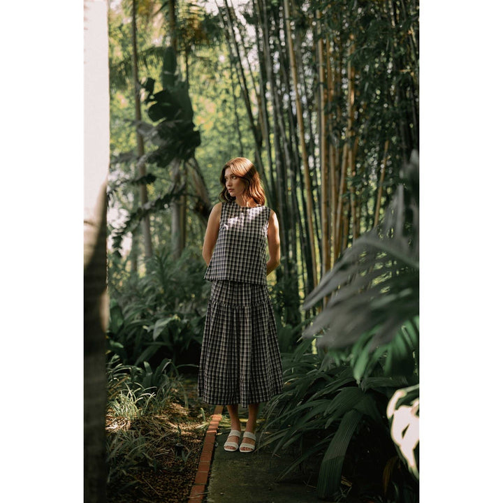 Belle Gingham Midi Skirt