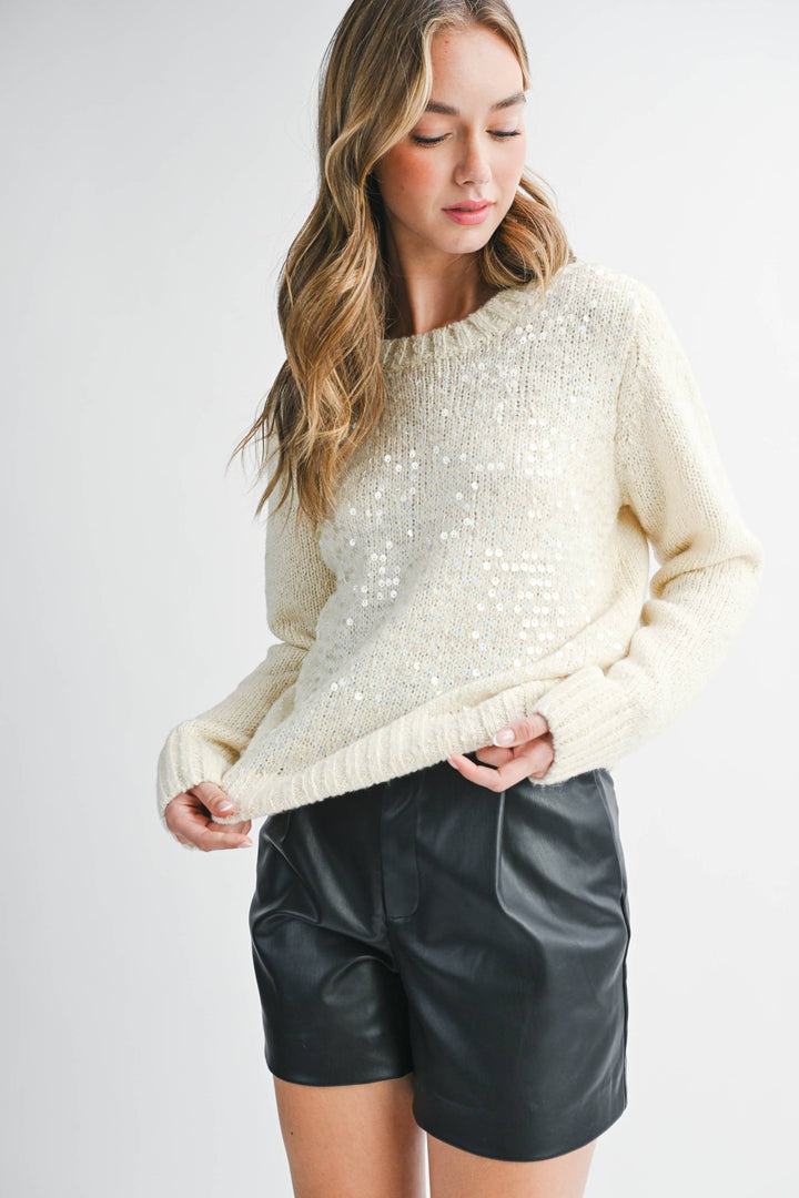 Monica Sequin Detail Knit Pullover