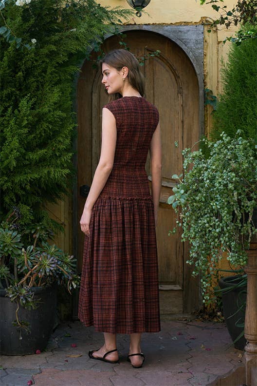 Teddi Plaid Midi Dress