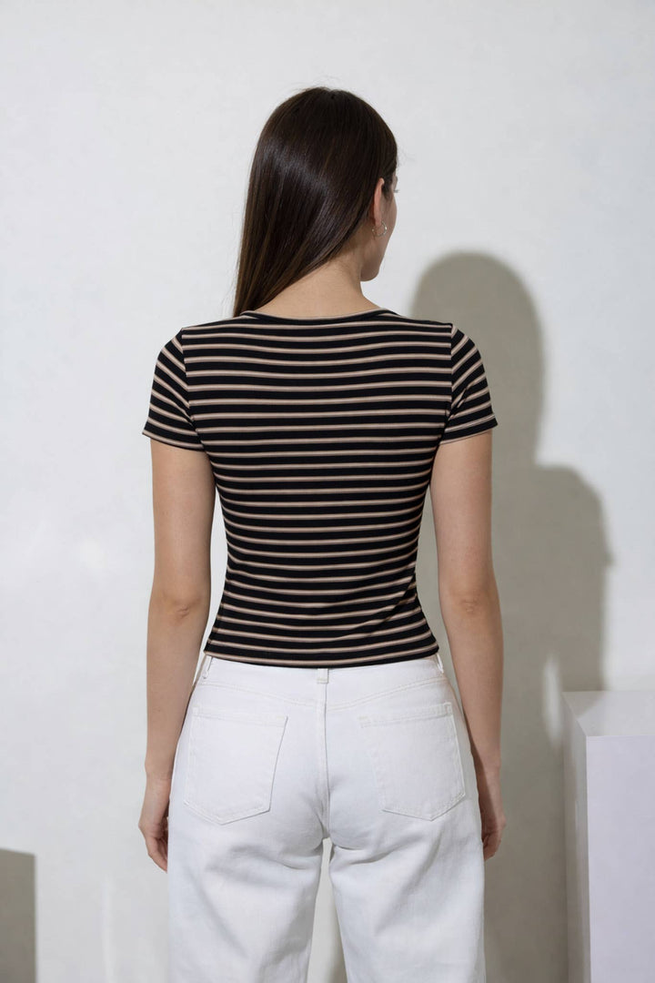 Melissa Button Down Striped Top