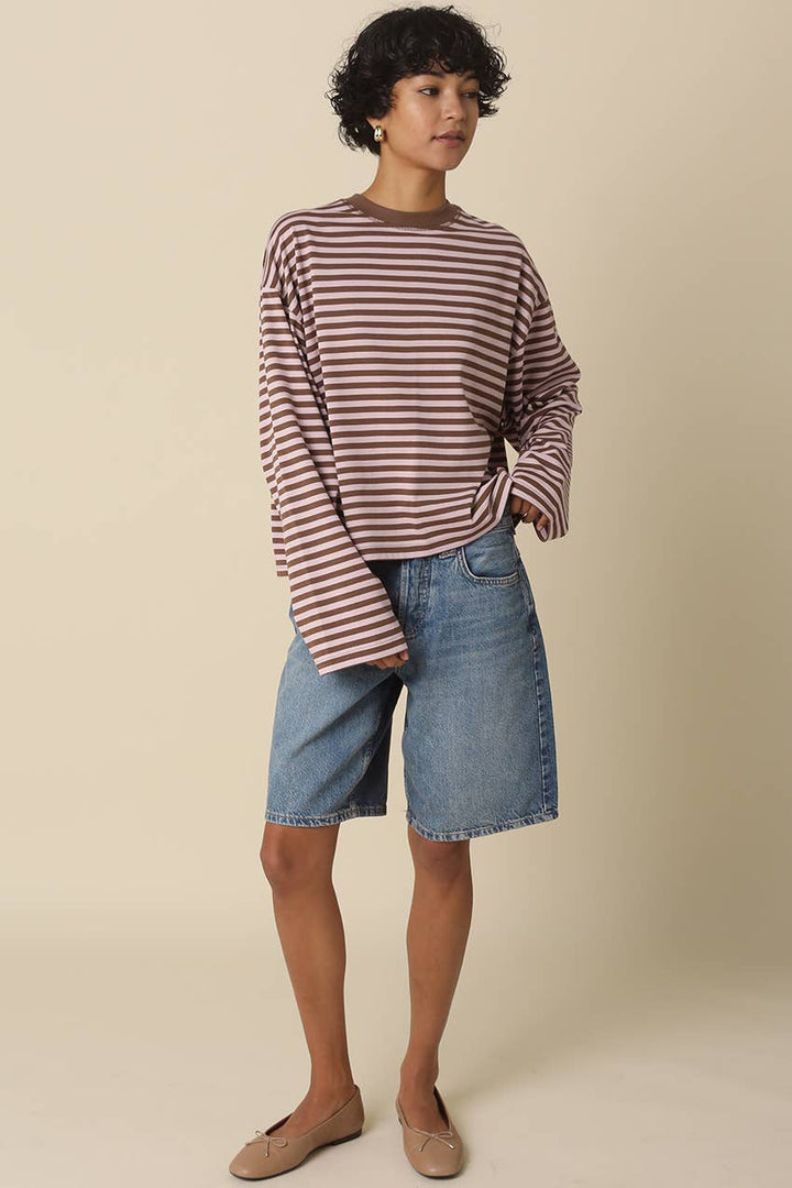 Anna Stripe Long-Sleeve Top