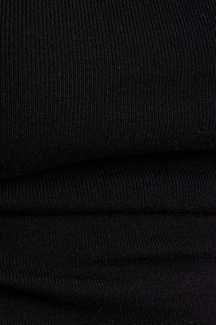 Allyson Mock Neck Shirred Waist Sweater