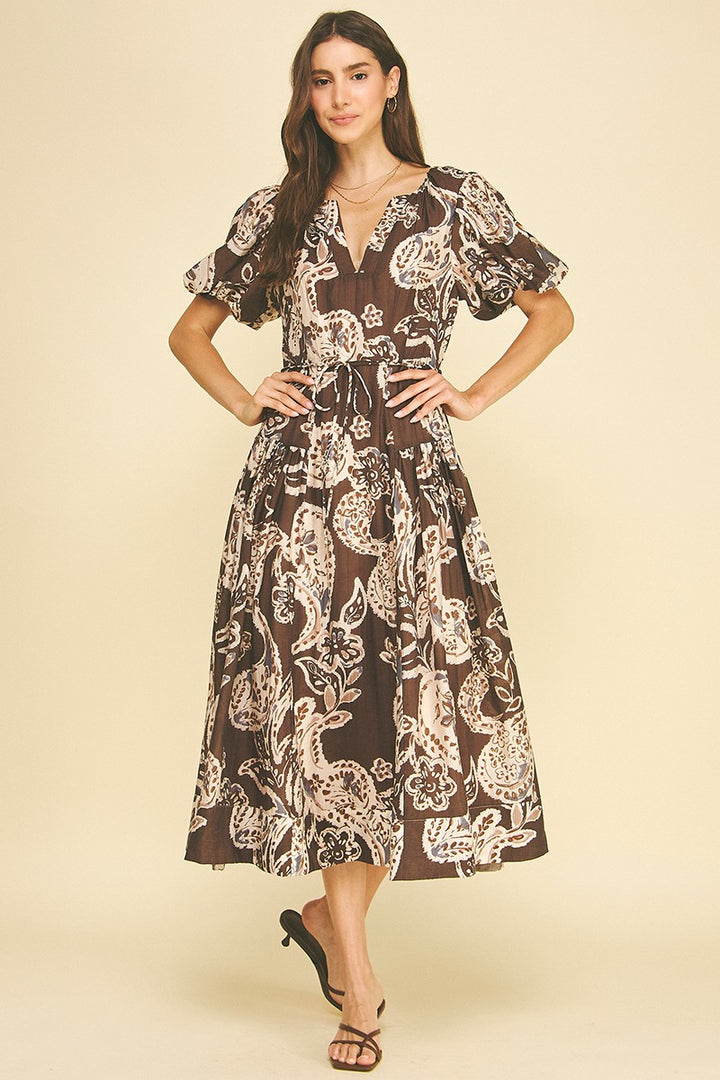 Paige Puff Sleeve Midi Dress