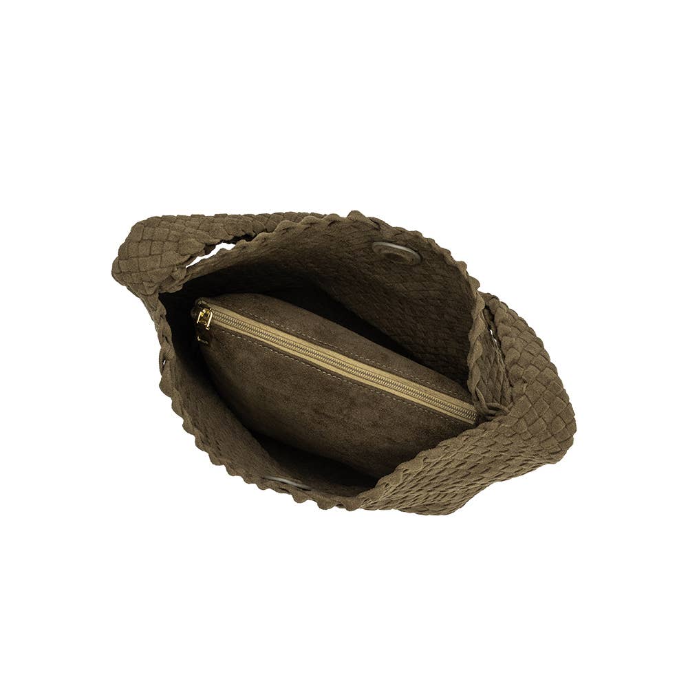 Johanna Pine Suede Recycled Vegan Shoulder Bag