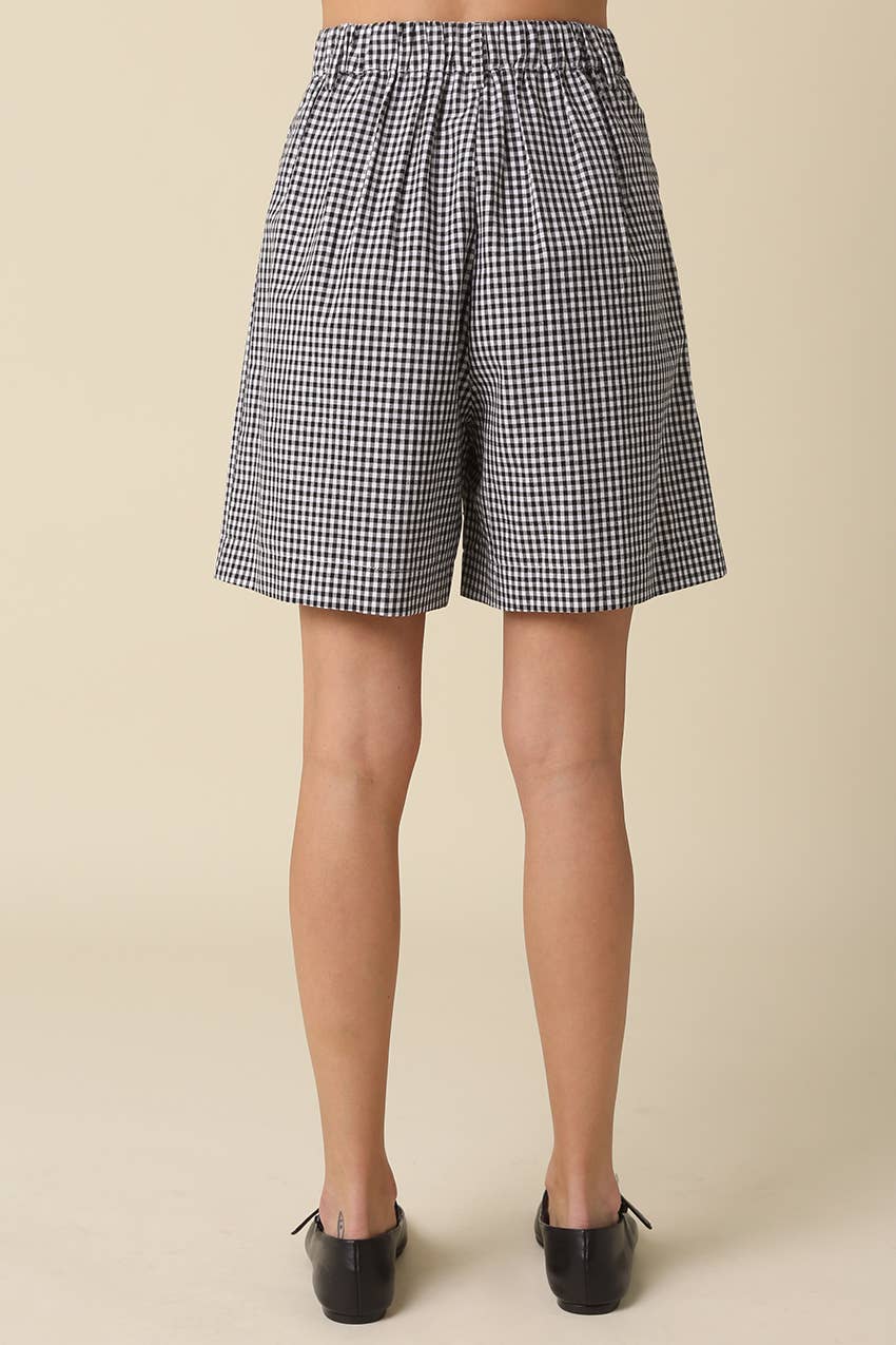 Erika Gingham Pleated Shorts