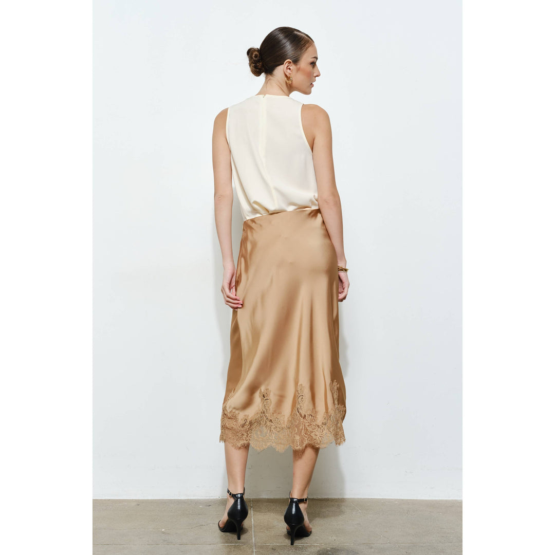 Georgina Lace Silk Midi Skirt