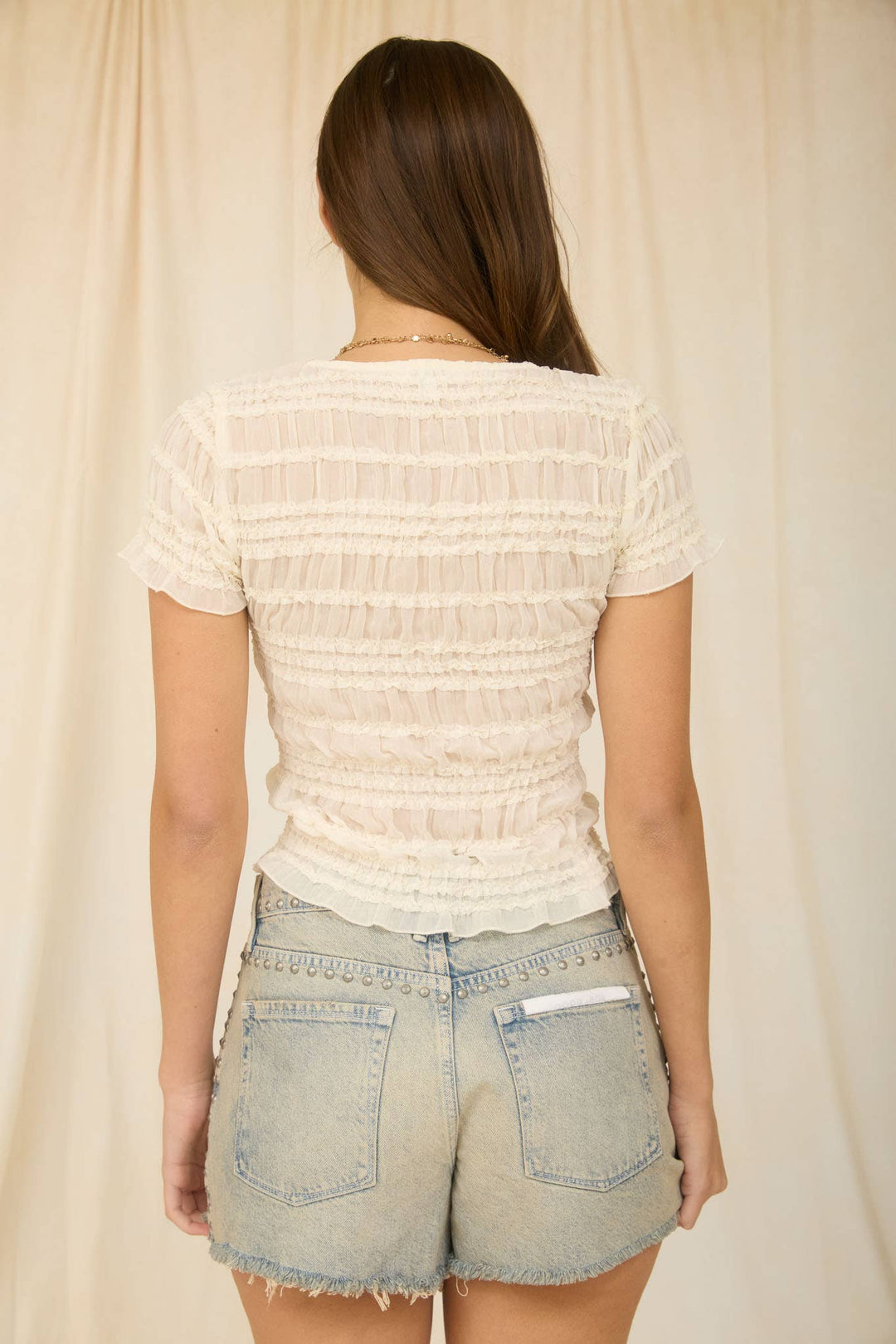 Sonia Sheer Shirted Button Down Top