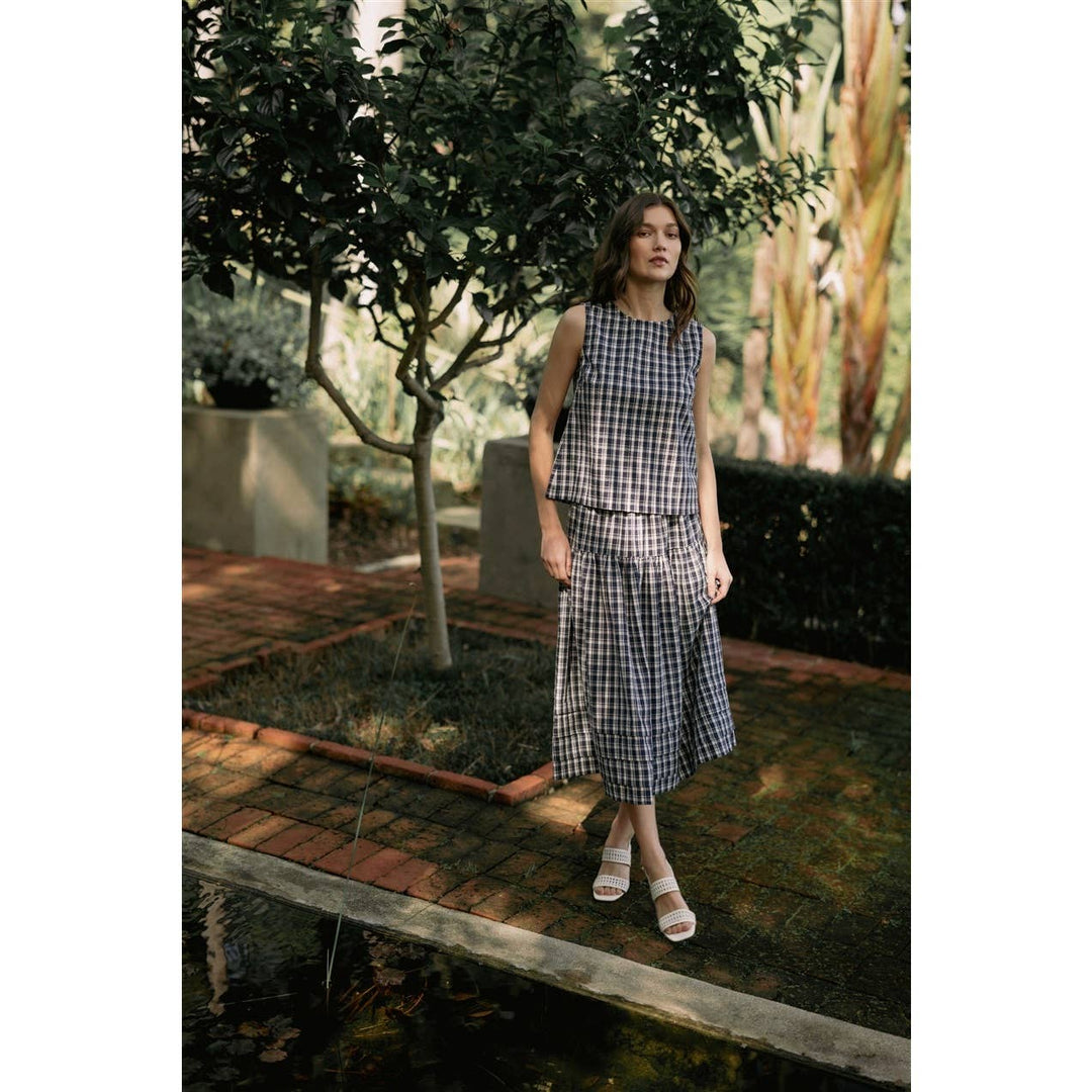 Belle Gingham Midi Skirt