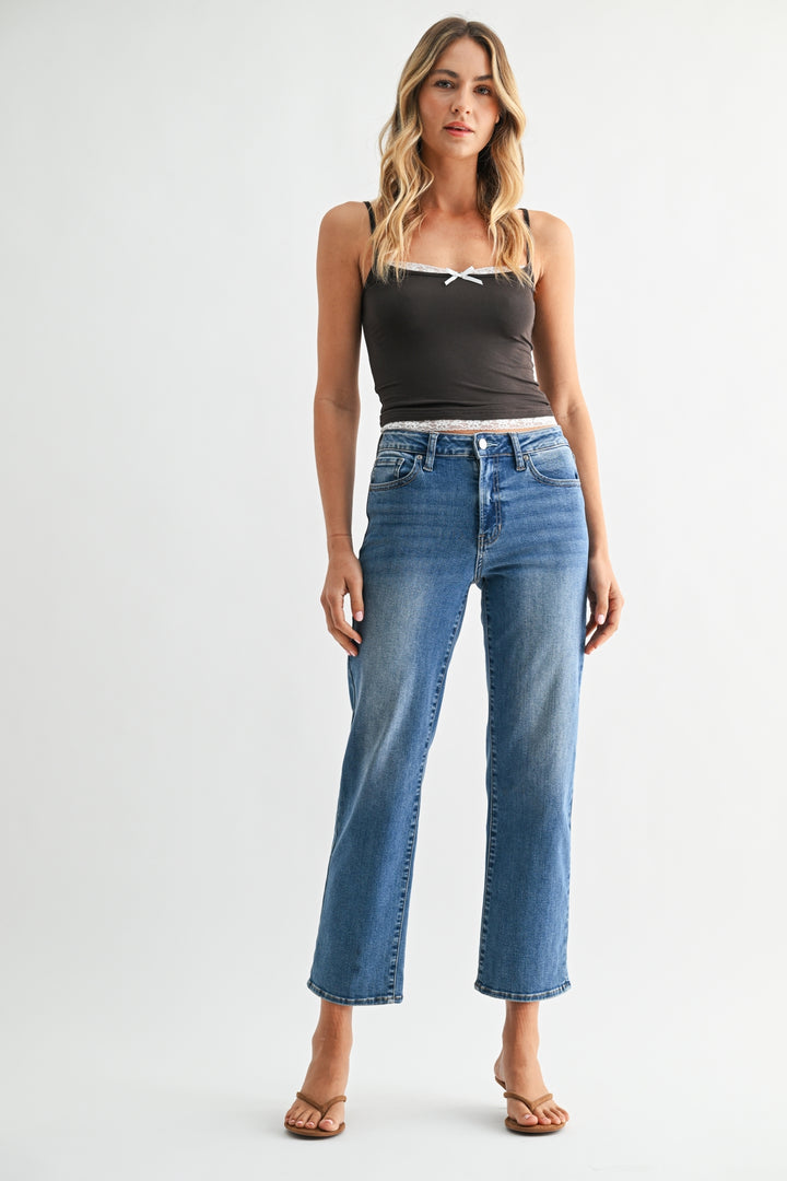 Veronica - Vintage straight - Med Denim