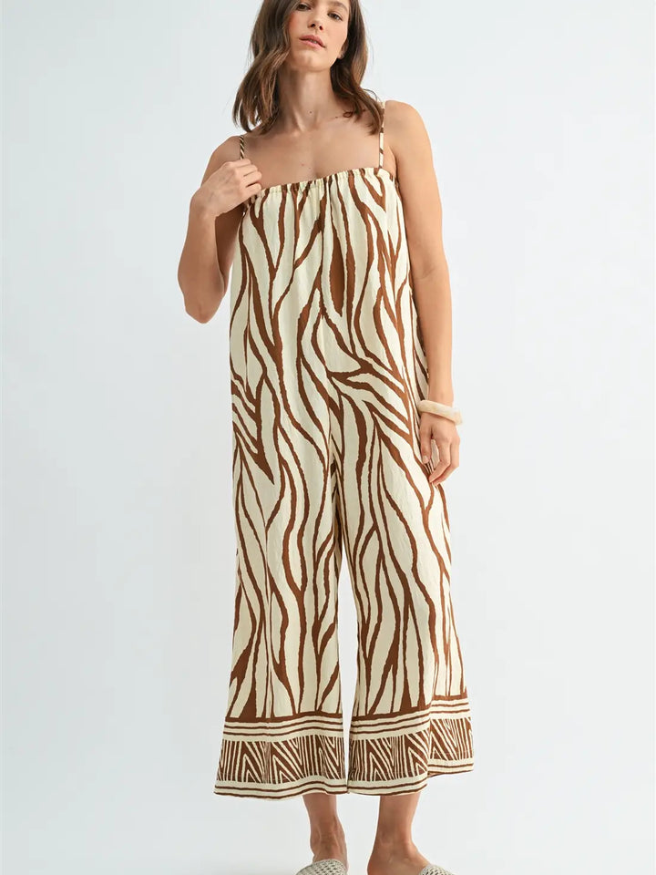 Monaco Border Print Jumpsuit