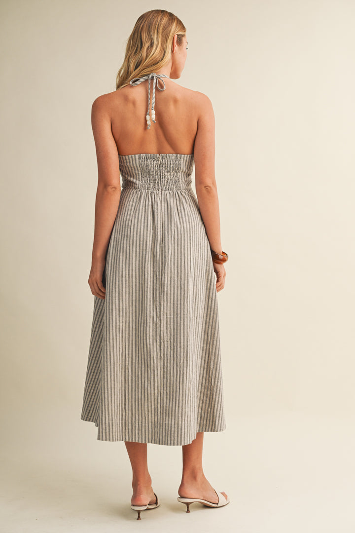 Amanda Beaded Halter Dress