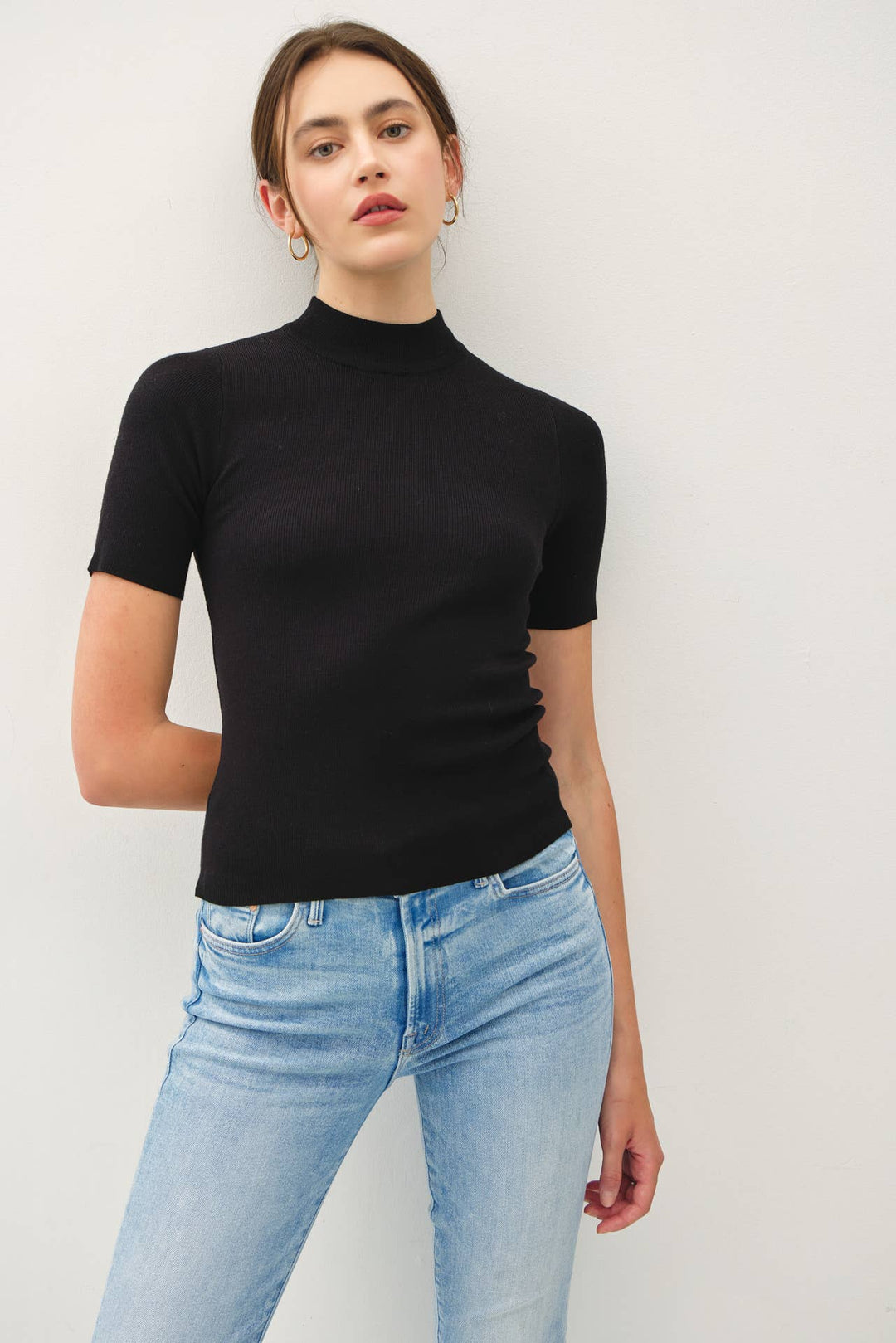 Colleen Ribbed Mock Neck Sweater
