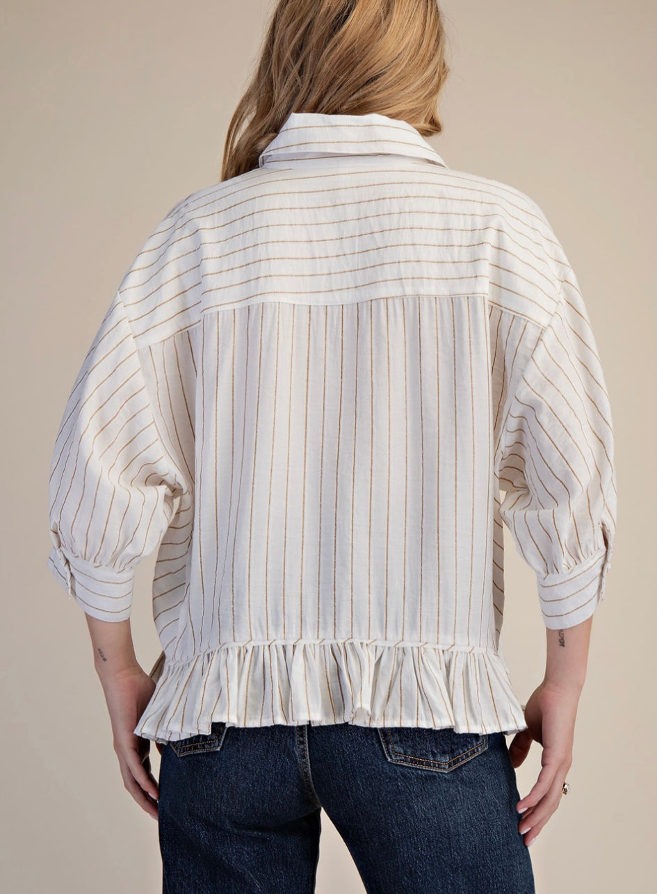 Ebony Crop Ruffle Shirt