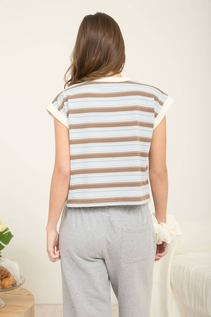 Cassidy Striped Crewneck Knit Top