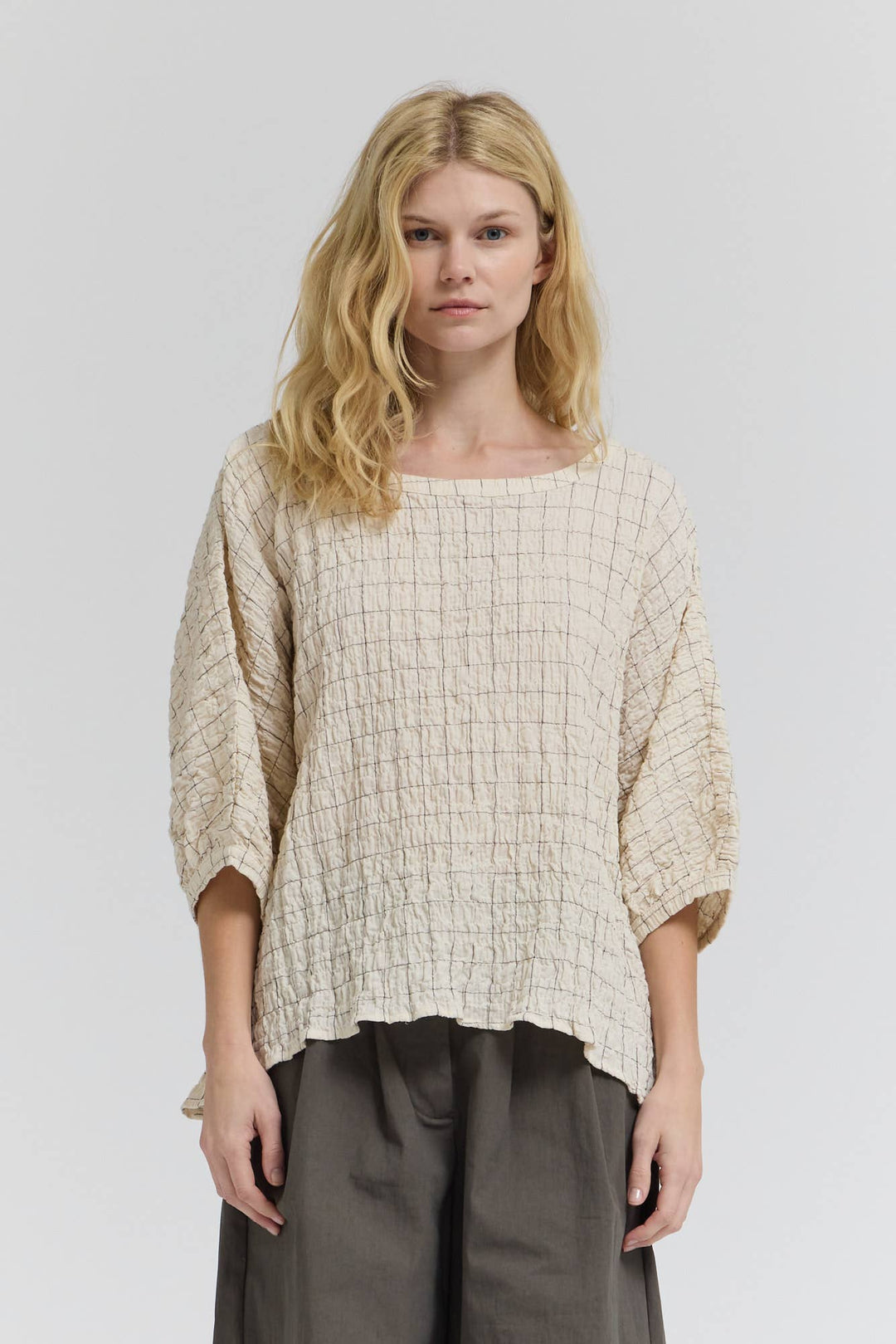Anya Check Print Blouse