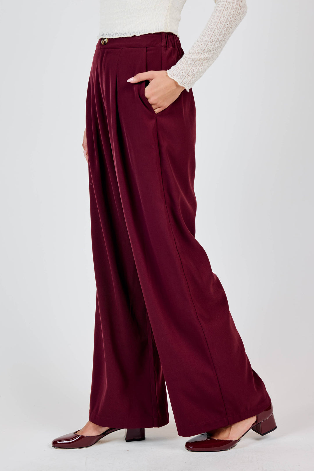 Stacy Wide Leg Pleated Pants